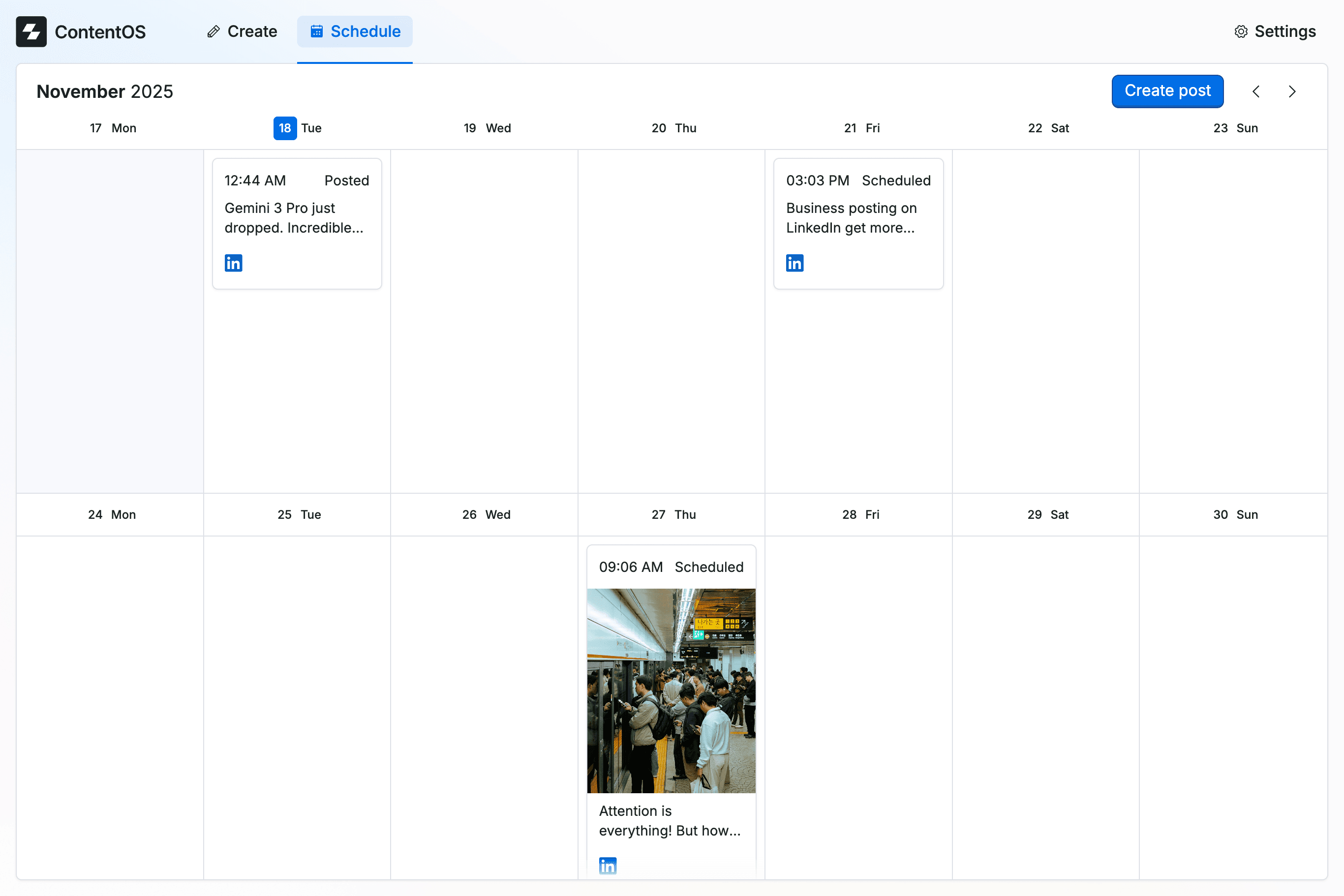 ContentOS demo screenshot
